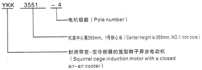 YKK系列(H355-1000)高压YJTG-250M-8A/30KW三相异步电机西安泰富西玛电机型号说明